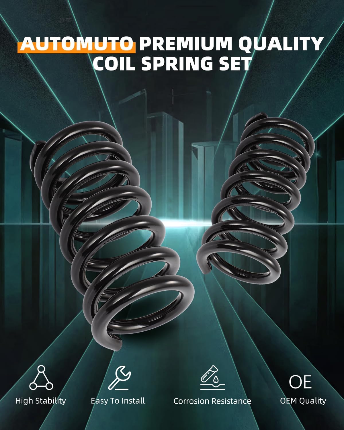 AUTOMUTO 2X Front Suspension Coil Spring Set Fits for 1986-1997 for Ford Aerostar, Driver and Passenger Side, Replace CC850