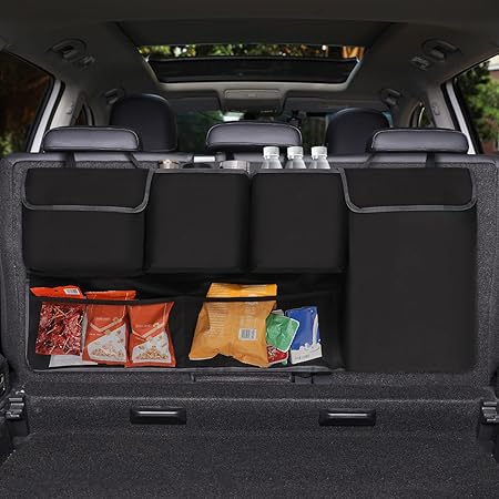 Amazon Co Jp Skycase 車用 収納ポケット 車用シートバックポケット 大容量 省スペース 車用 収納バッグ 6つの収納ポケット付 シートバック 物入れ 後部座席収納ポケット 車用 トランク収納 メッシュポケット トラック Suv などの大中型車に適用 100 45cm 家電 カメラ