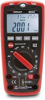 Triplett 6-in-1 CAT IV 4000 Digital Multimeter and Multi-Tester - Sound Level, Light Level, Humidity, Temperature, AC/DC Voltage, AC/DC Current, Resistance, Continuity, Diode Test, Capacitance, Frequency, and Duty Cycle (9055)