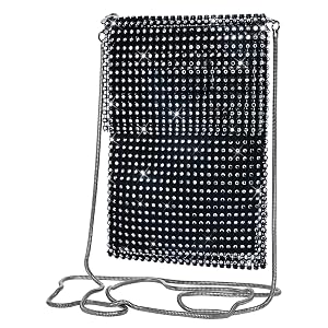 Glitter Purses Womens Mini Evening Handbags Crossbody Clutch Purse Crystal Rhinestone Bag Small Shoulder Sparkling Wedding Party Bag