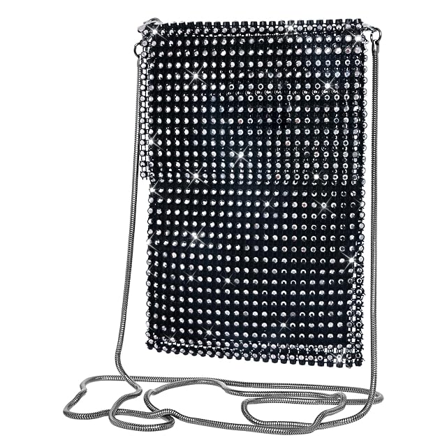 Glitter Purses Womens Mini Evening Handbags Crossbody Clutch Purse Crystal Rhinestone Bag Small Shoulder Sparkling Wedding Party Bag