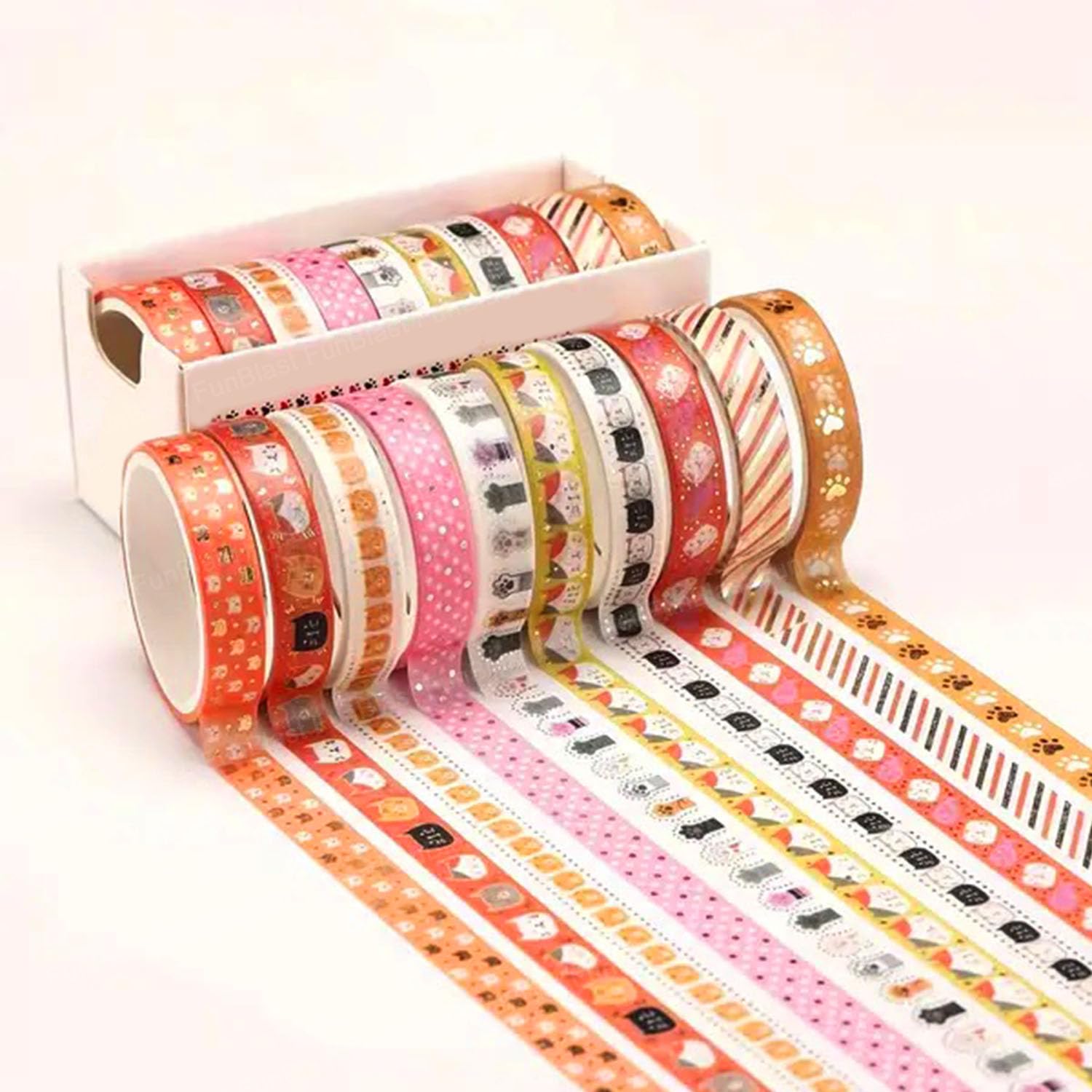 FunBlast Washi Tape - 10 Pcs Decorative Japanese Masking Paper Tape for Scrapbooking, Planners, Card, Gift Wrapping, DIY Decoration Tapes for and Art & Craft (Classic) (B0CQ2HYJZN) Amazon Price History, Amazon Price Tracker