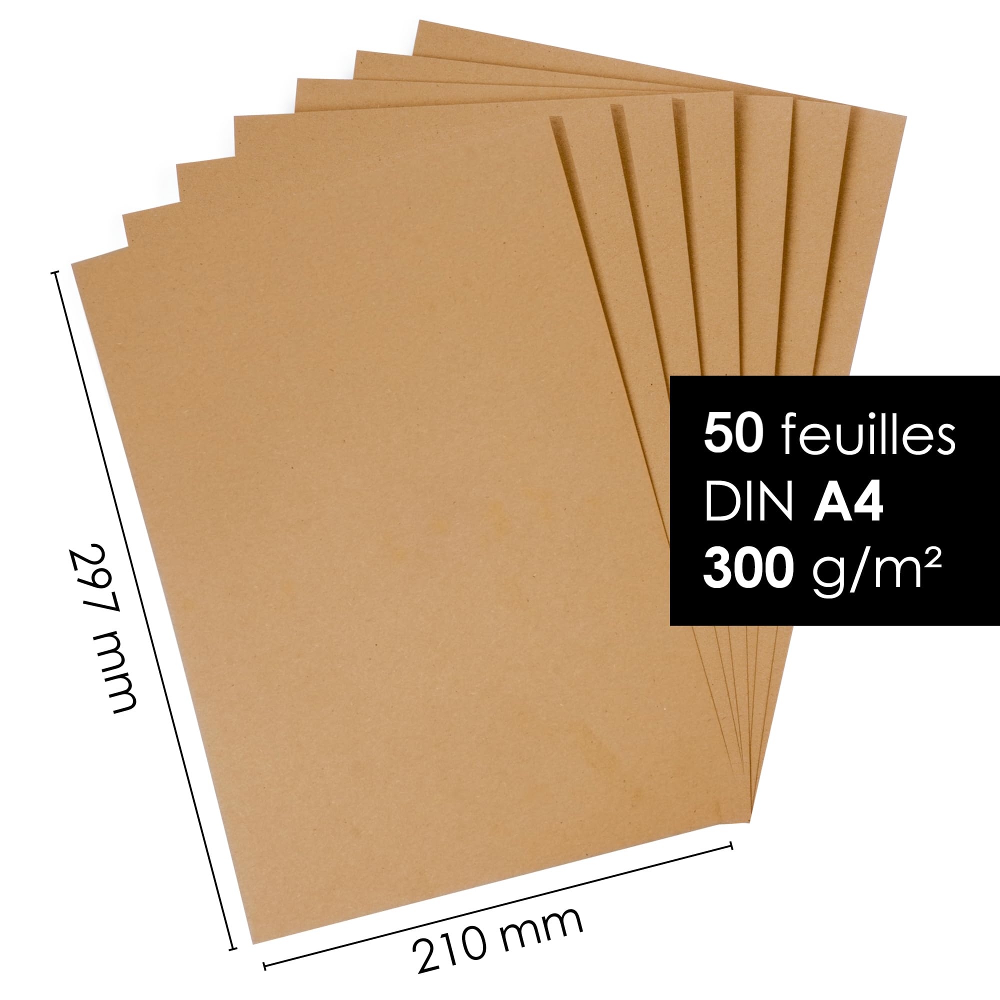 Pack De 60 Feuilles Cartonnées Blanches A4 300g/m² - Papier épais Pour Bricolage, Découpage Et Impression - Idéal Pour Créations Manuelles Et Impressions Pro
