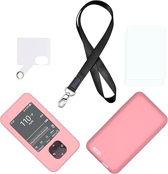 Silicone Case for Dexcom G7 & G6 Receivers Including Straps+Strap Patch+Screen Protector Pink