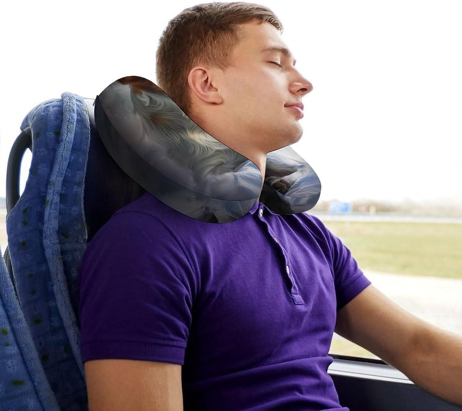 Jack Russell Terrier Dog Travel Pillow U Shape Neck Pillow Washable Pillowcase for Sleeping Chair