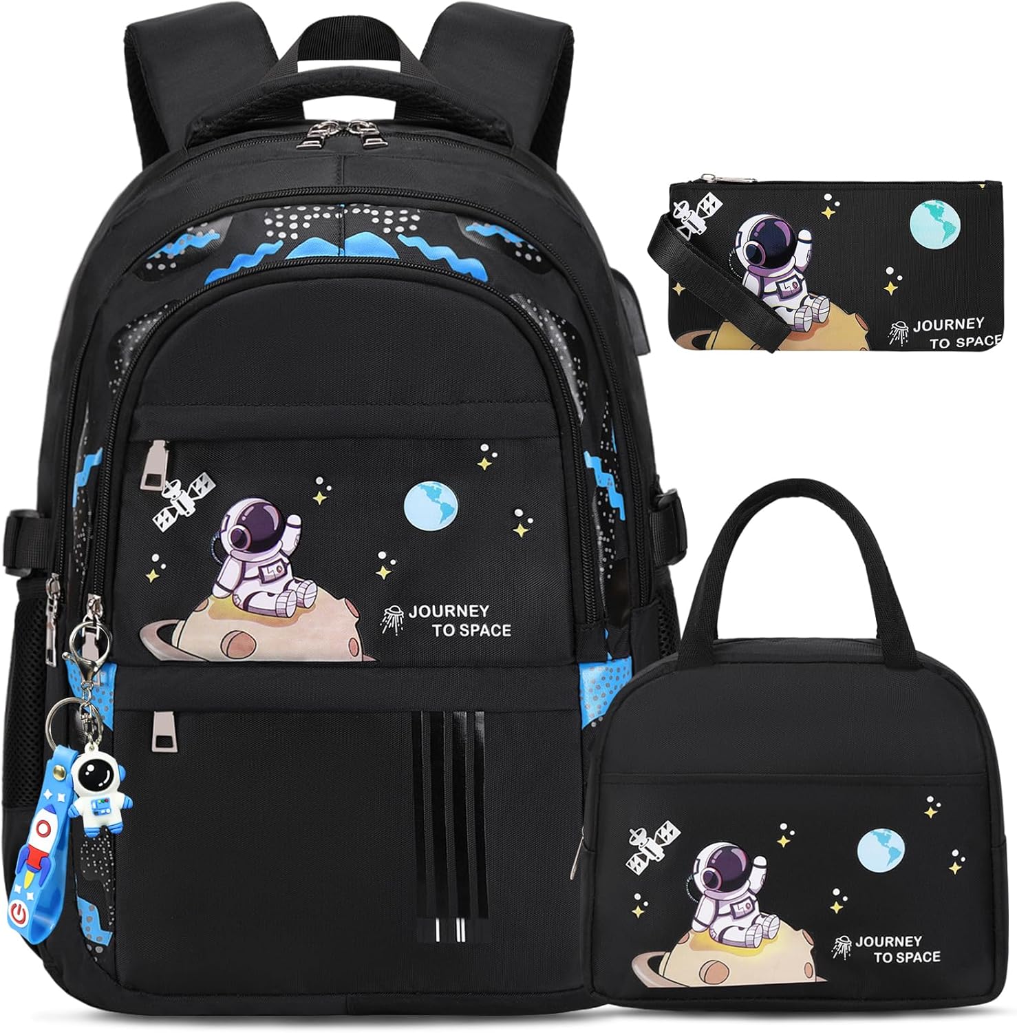 Backpack for Boys - Boy Backpack Schoolbag for Boys Kids Children Teens Girls Elementary Middle School Bags, Waterproof Lightweight Kids Bookbag Backpacks Casual Daypack with Lunch Bag Set