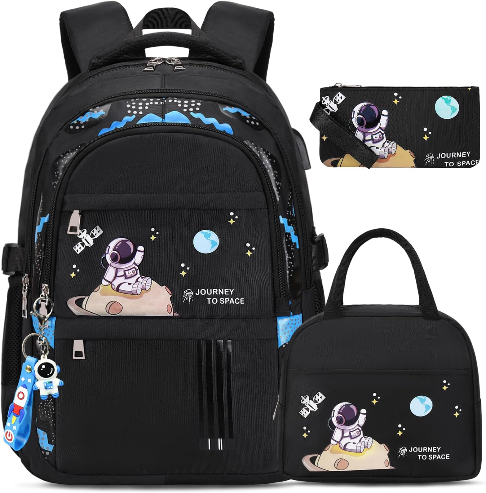 Backpack for Boys - Boy Backpack Schoolbag for Boys Kids Children Teens Girls Elementary Middle School Bags, Waterproof Lightweight Kids Bookbag Backpacks Casual Daypack with Lunch Bag Set