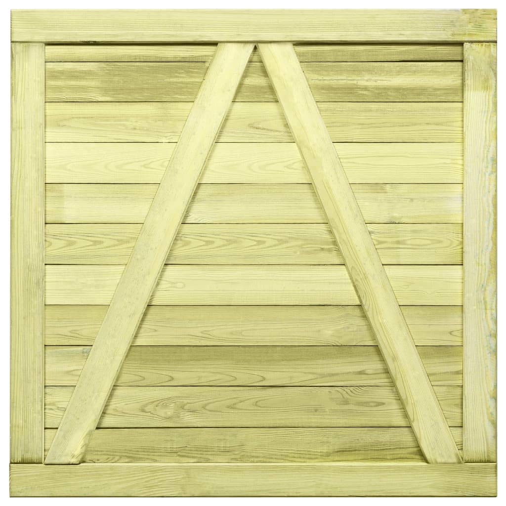 Cancello da giardino in legno di pino massiccio, 100 x 100 cm | Impregnato in autoclave, resistente alle intemperie, fascino rustico, facile da montare con viti