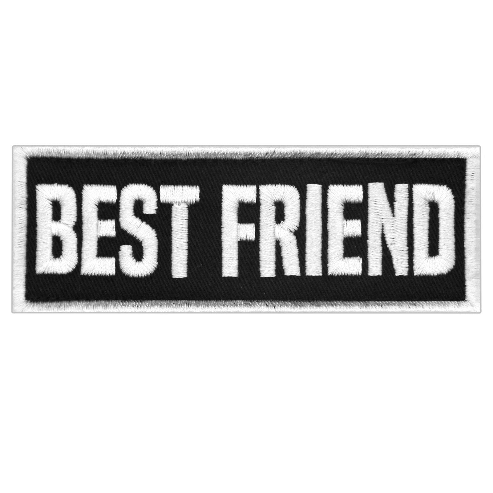 TailWag Planet Service Dog Best Friend Patch Embroidered Vest/Harnesses Badge Fastener Hook & Loop Emblem, 6 x 2 Inches