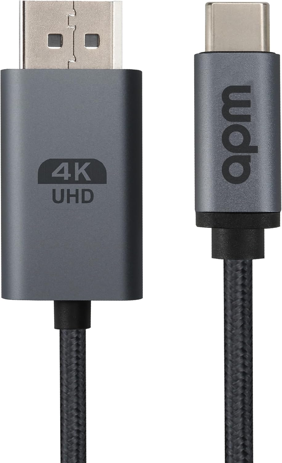 Кабель APM USB-C — DisplayPort 1.2, 4K@60Hz, 2 м, штекер/штекер, прочная нейлоновая оплетка, совместим с MacBook, ПК, монитором 4K