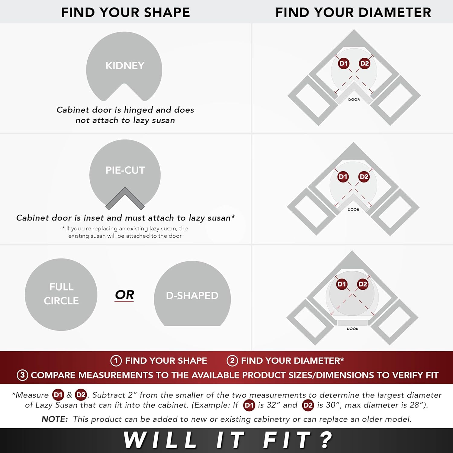 Lazy Daisy Polymer Full Circle 3-Shelf Lazy Susan for 34" H Corner Base Cabinets