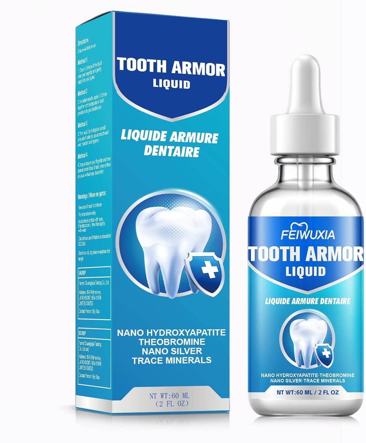 Cavity Protection Tooth Armor Liquid, Gum Restore Drops, Nano Hydroxyapatite Remineralizing Drops, Enamel Strengthening Support, Helps Reduce Tooth Sensitivity, At-Home Enamel Care, 60 mL
