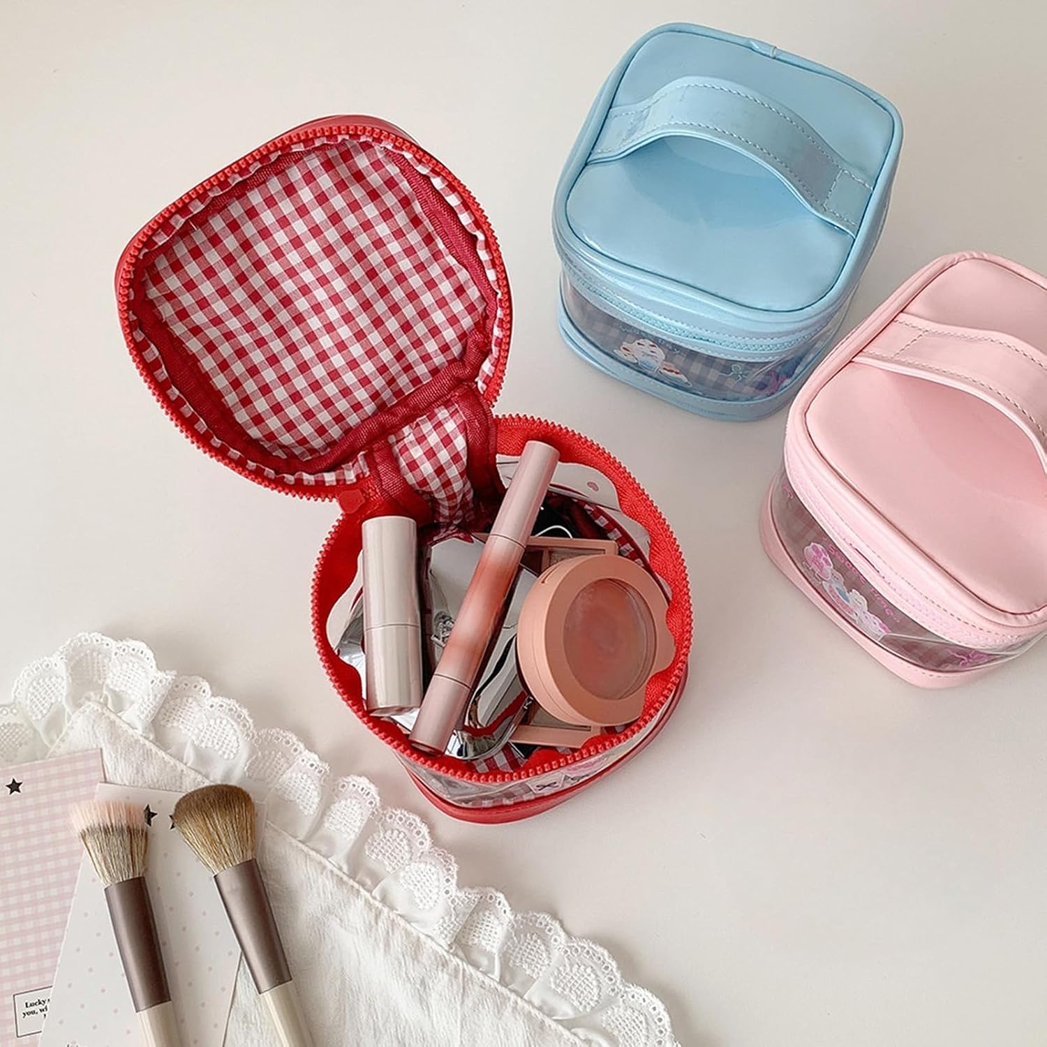 Fashionable Cotton Doll Design Cosmetic Pouches Ergonomic Toiletry Bag Water Portable Beauty Storage Trendy Cotton image 5