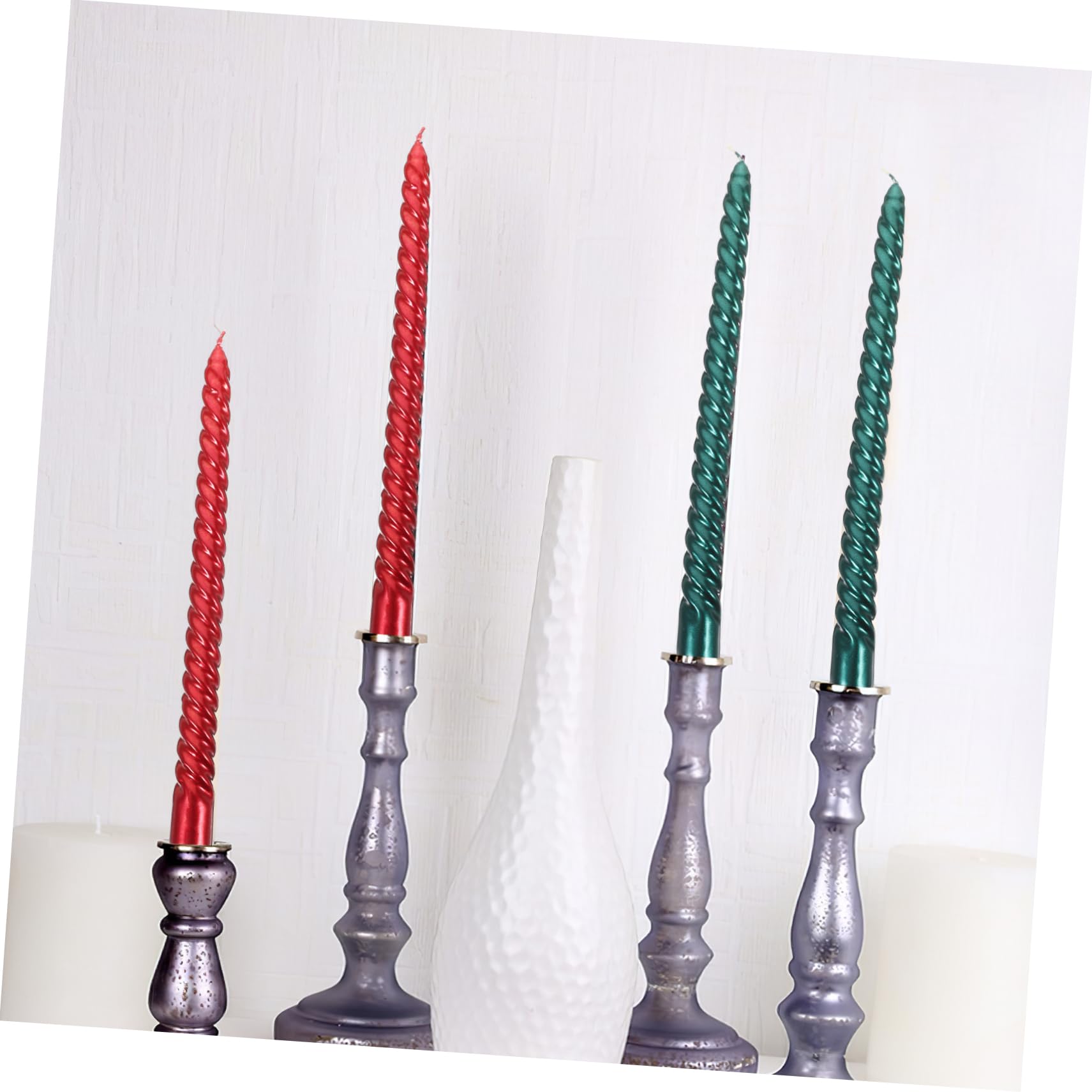 Zerodeko 12 Pezzi Candele Lunghe a Spirale in Paraffina Eleganti per Candelabri, Base Stabile, a Lume di Candela e Riunioni