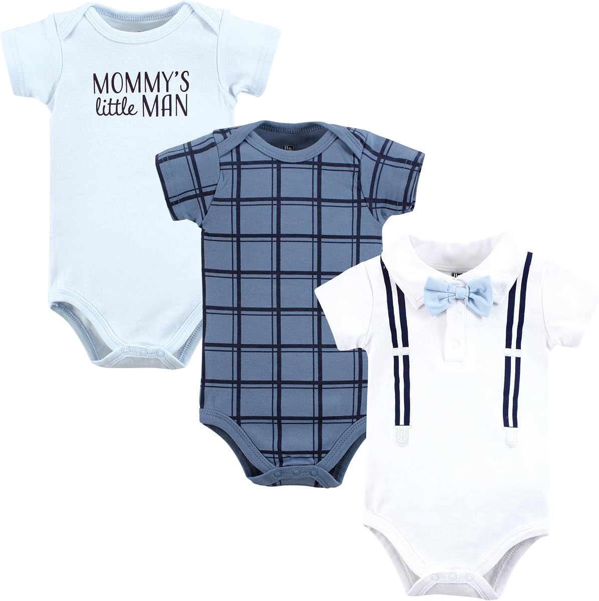 Hudson Baby Body unisex de algodón para bebé, polo Mommys Little Man, 0-3 meses