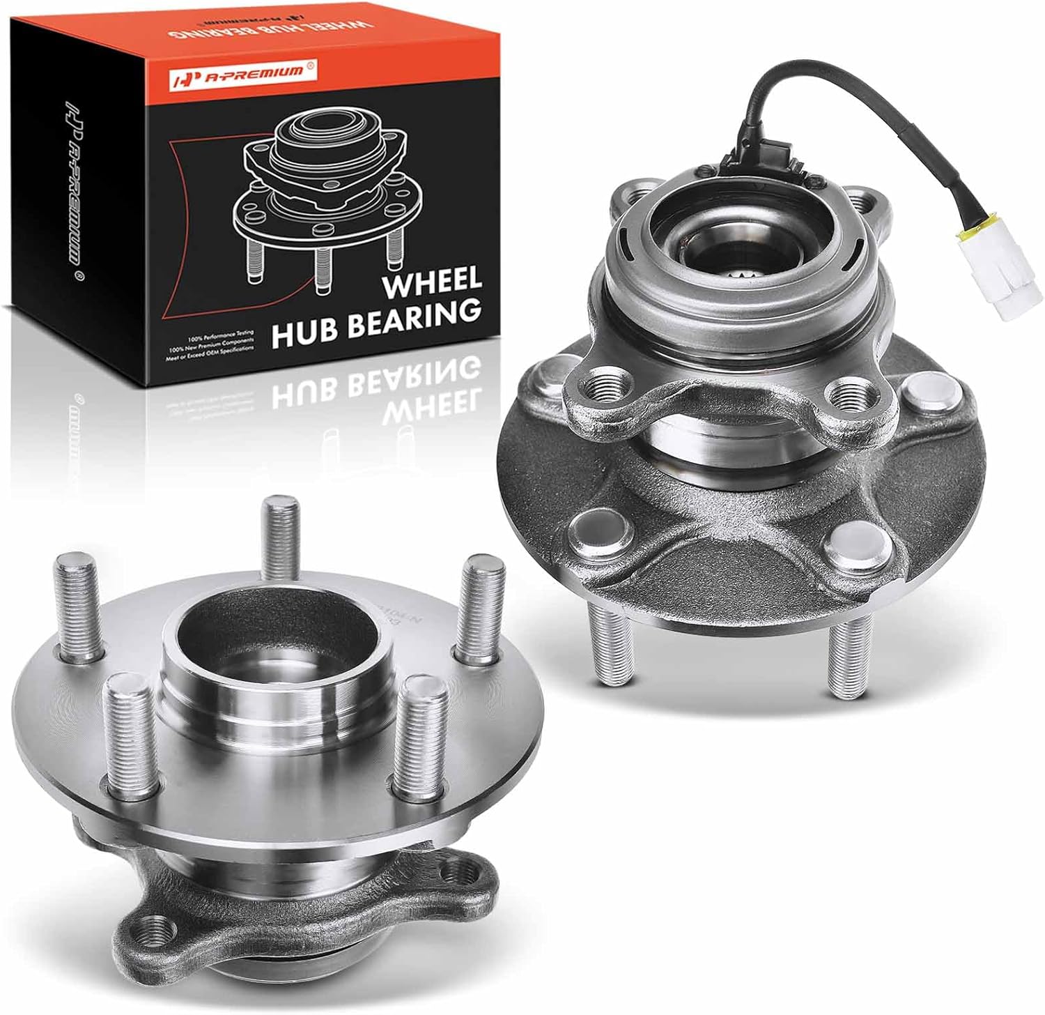 A-Premium 2 x Rear Wheel Bearing and Hub Assembly with ABS & 5-Lug Compatible with Suzuki SX4 2007-2013, AWD Only