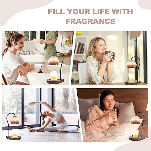 Miniatura 6 de Lámpara calentadora de velas con temporizador, calentador eléctrico regulable de velas, frasco pequeño y grande, portavelas con fragancia para