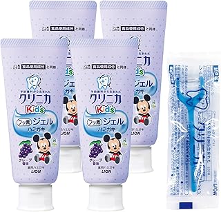 【Amazon.co.jp限定】 [医薬部外品]クリニカKid'sジェルハミガキ グレープ 60g 4個パック+フロス