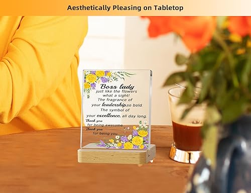 Miniatura 8 de Regalos de agradecimiento para dama jefa de 6 x 4 pulgadas, decoración de escritorio, regalos de cumpleaños, regalo de oficina, regalos de