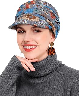 Newsboy Chemo Hat for Women - Winter Cap with Brim for Cancer & Alopecia