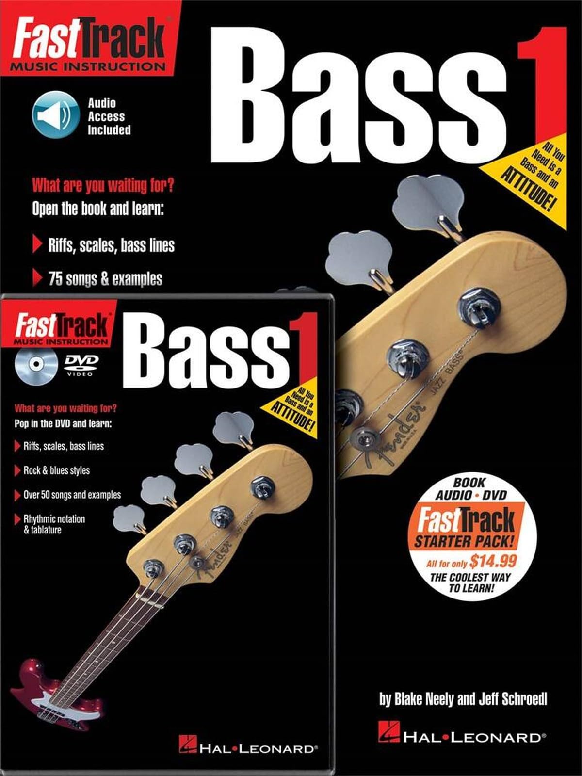 Fast Track Starter Pack Bass Guitar Book/Cd/Dvd Pack (Fast Track (Hal Leonard))