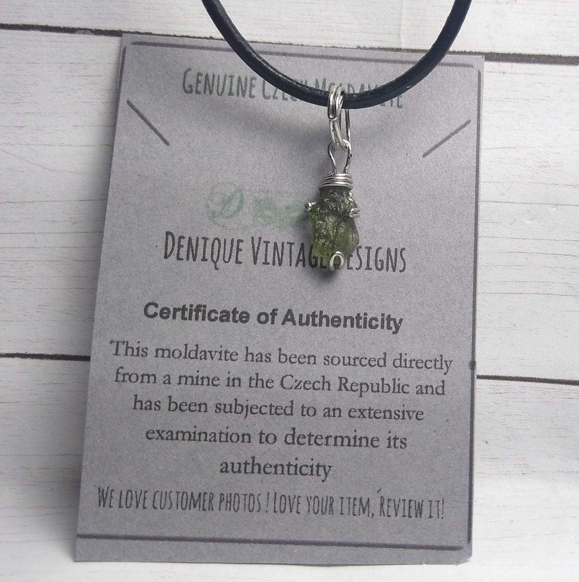 Genuine Raw Moldavite Pendant in a Wire Prong Setting-Stainless Steel-Sterling Silver-Copper-Bronze-14K Gold or Rose Gold- Necklace or Choker-Czech Moldavite, W/Cert. Of Authenticity