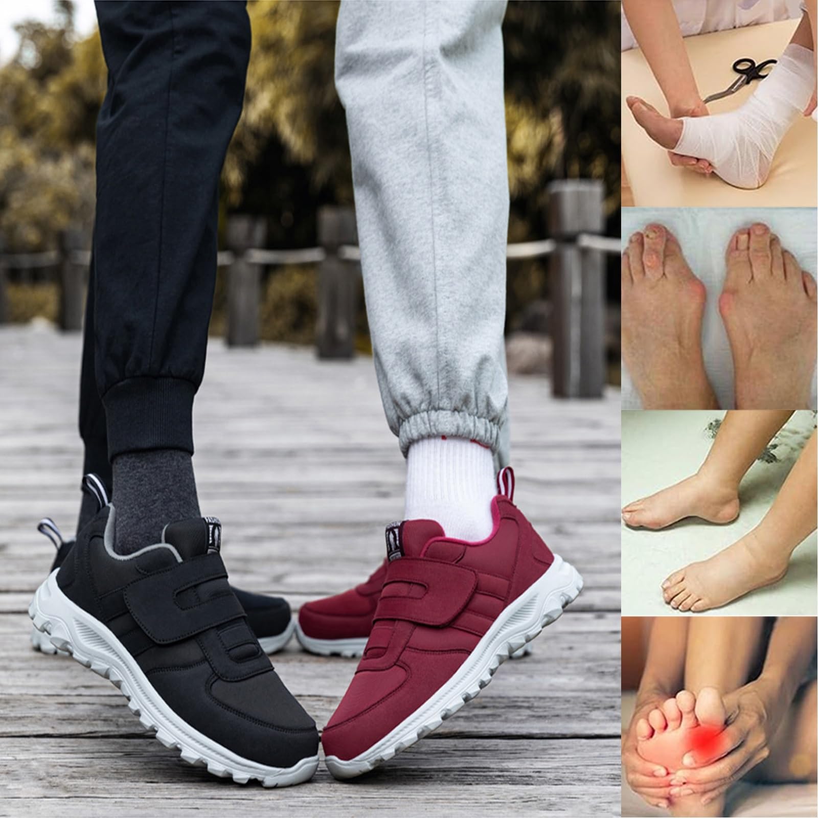 Scarpe Diabetiche per Uomo E Donna. Larghezza del Laccio Regolabile per Anziani con Dolore Ai Piedi.