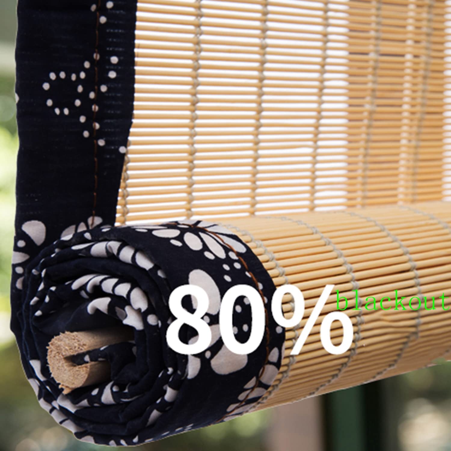 Rolety bambusowe w stylu vintage, rolety bambusowe, okna wewnętrzne, odpływy, balkon, dekoracja dziedzińca i ogrodu, 80% zaciemnienie, zawijane zasłony.