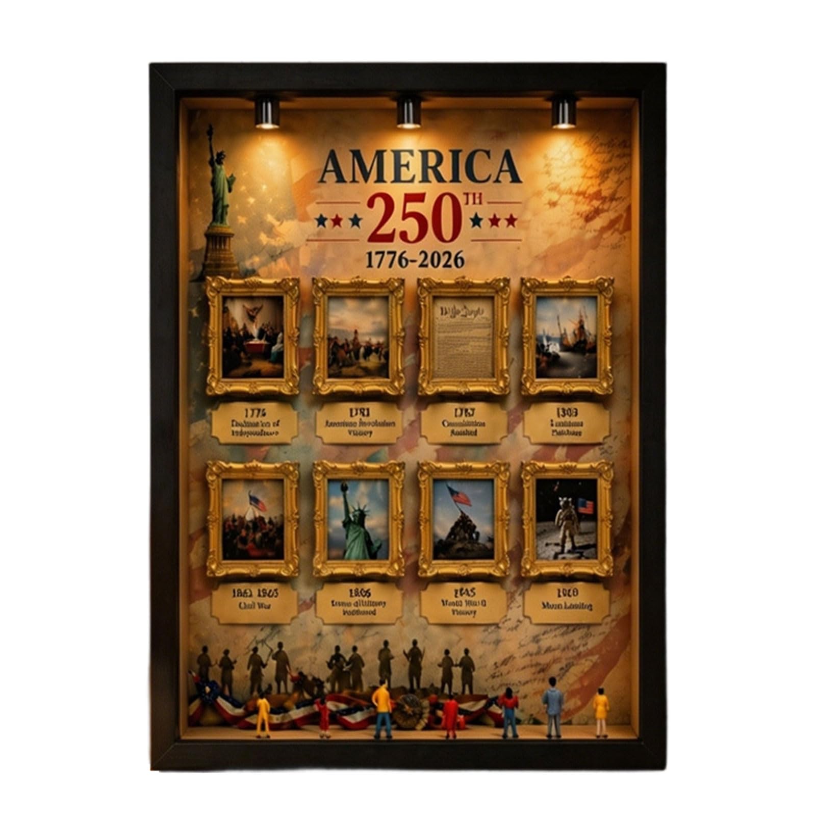 Marco de fotos de madera de estilo moderno, 21,7 x 26,70 cm, para decoración de fiestas, hogar, oficina o eventos especiales, decoración de aniversario de Estados Unidos