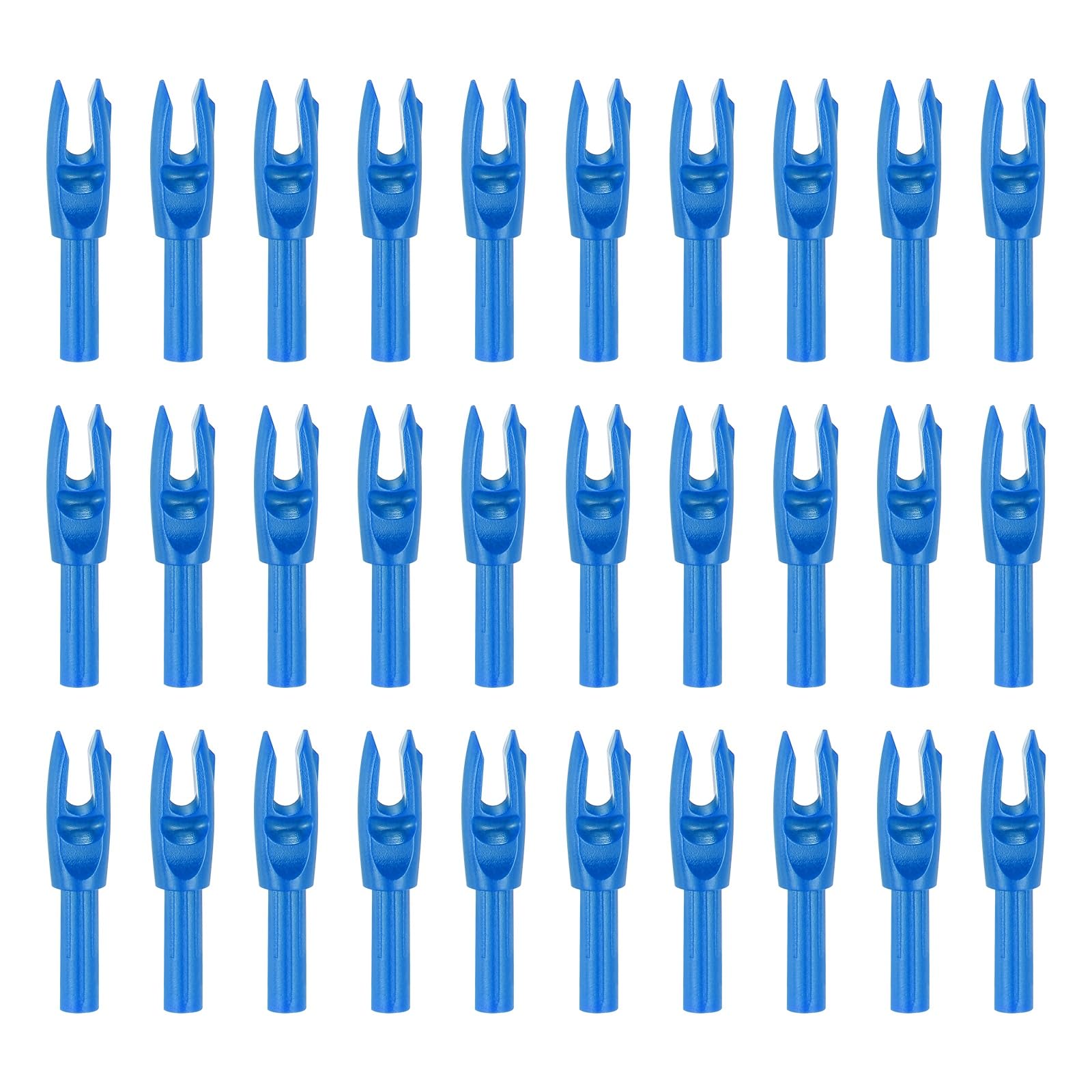 PATIKIL Archery Arrows Nocks 4.2mm, 30 Pack Plastic Insert Arrow Nock Replacement Arrow Tails for Hunting Shooting Compound Recurve Bow, Blue