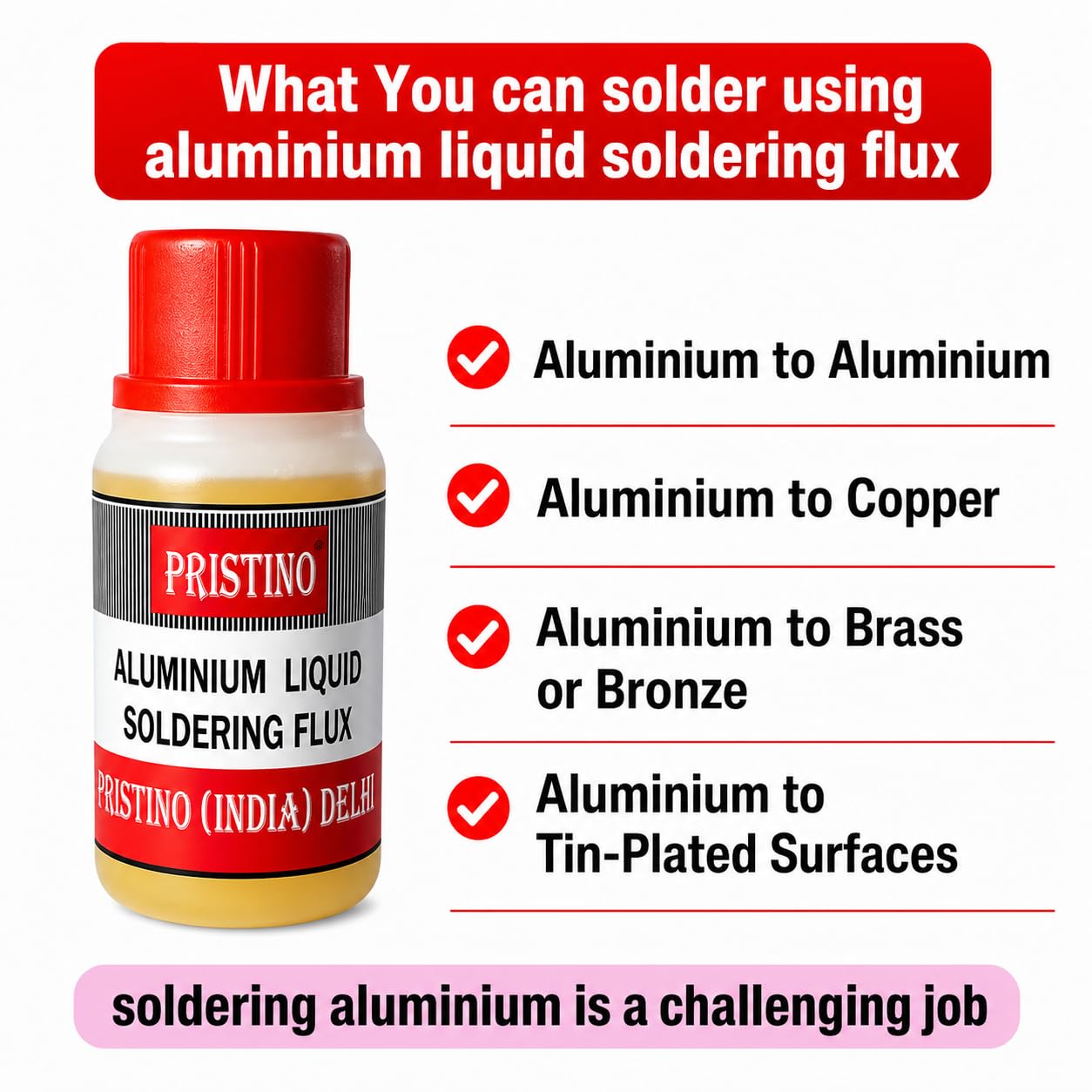 PRISTINO® Soldering Accessories - Aluminium Soldering Flux 100 grams (Pack of 1) 2