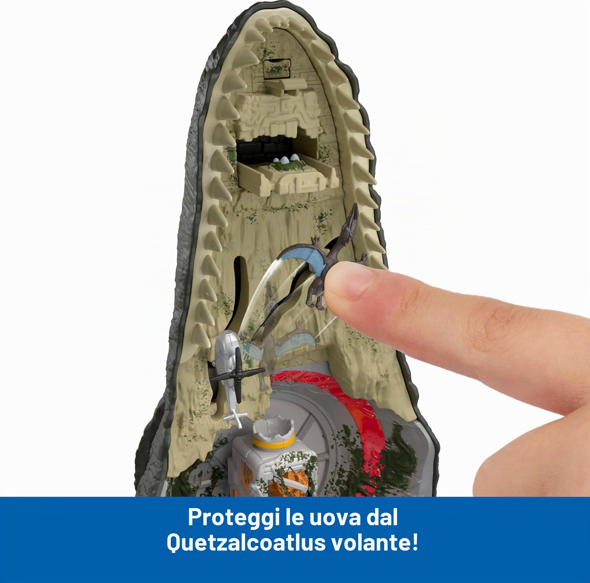 Mattel Jurassic World Rebirth Deluxe Mosasaurus Playset con 7 funzioni interattive, 7 effetti sonori e 6 micro figure, pieghevole per trasportare e riporre