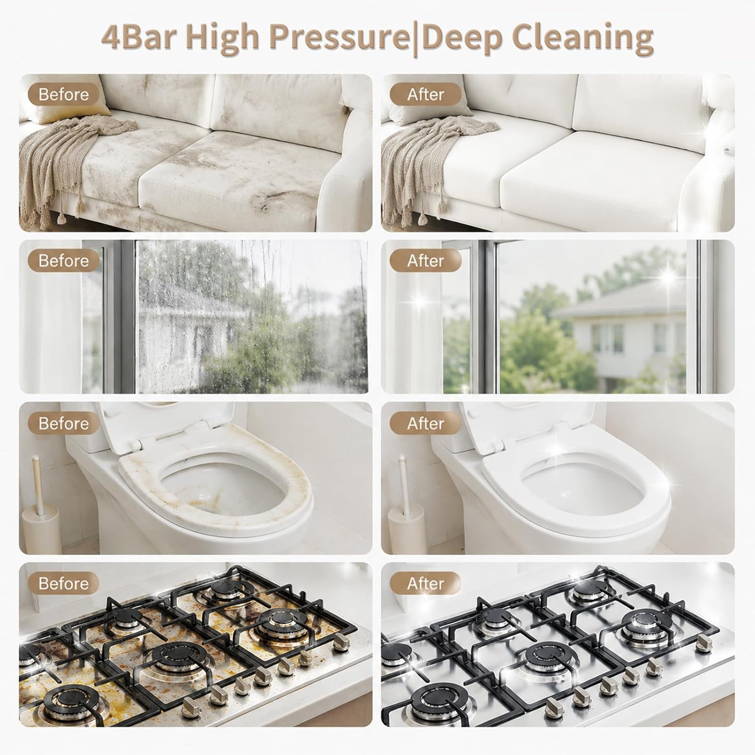 Steam Cleaner, 3-Level Adjustable Pressurized Steam Cleaner for Home, 15s Heat-Up Handheld Steamer for Cleaning, 1.9 Qt Tank Portable Steam Cleaner for Car, Tile, Grout