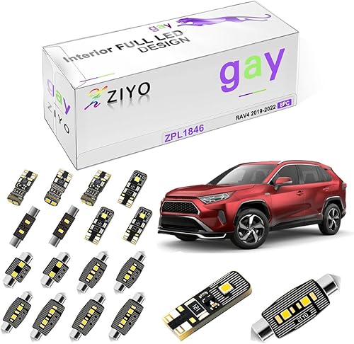 ZIYO Luces LED de repuesto para Toyota RAV4 2019-2022, accesorios de kit de luz interior, 6000K xenón blanco cúpula - (ZPL1846) disponible en Yaxa Colombia