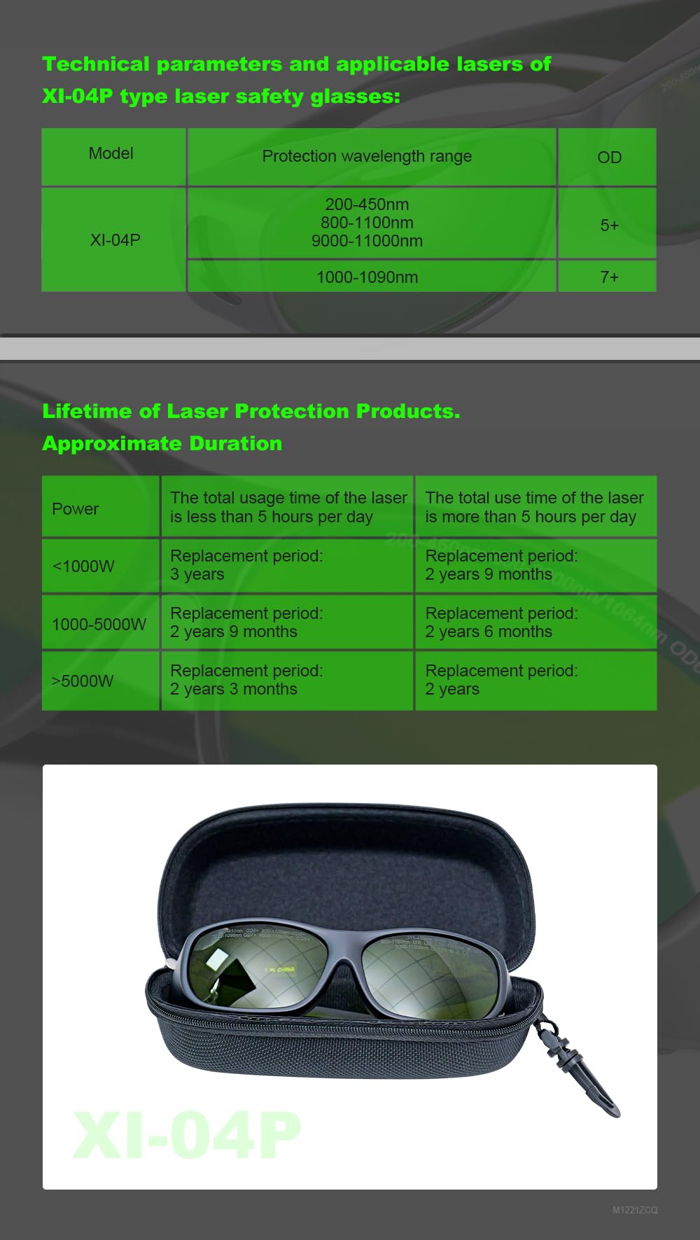 LYXCTECH Gafas de seguridad láser profesionales OD7+ para 1000nm-1090nm, OD5+ para 200nm-450nm, 800-1100nm, 9000-11000nm gafas de protección láser para máquina de limpieza láser, máquina de soldadura