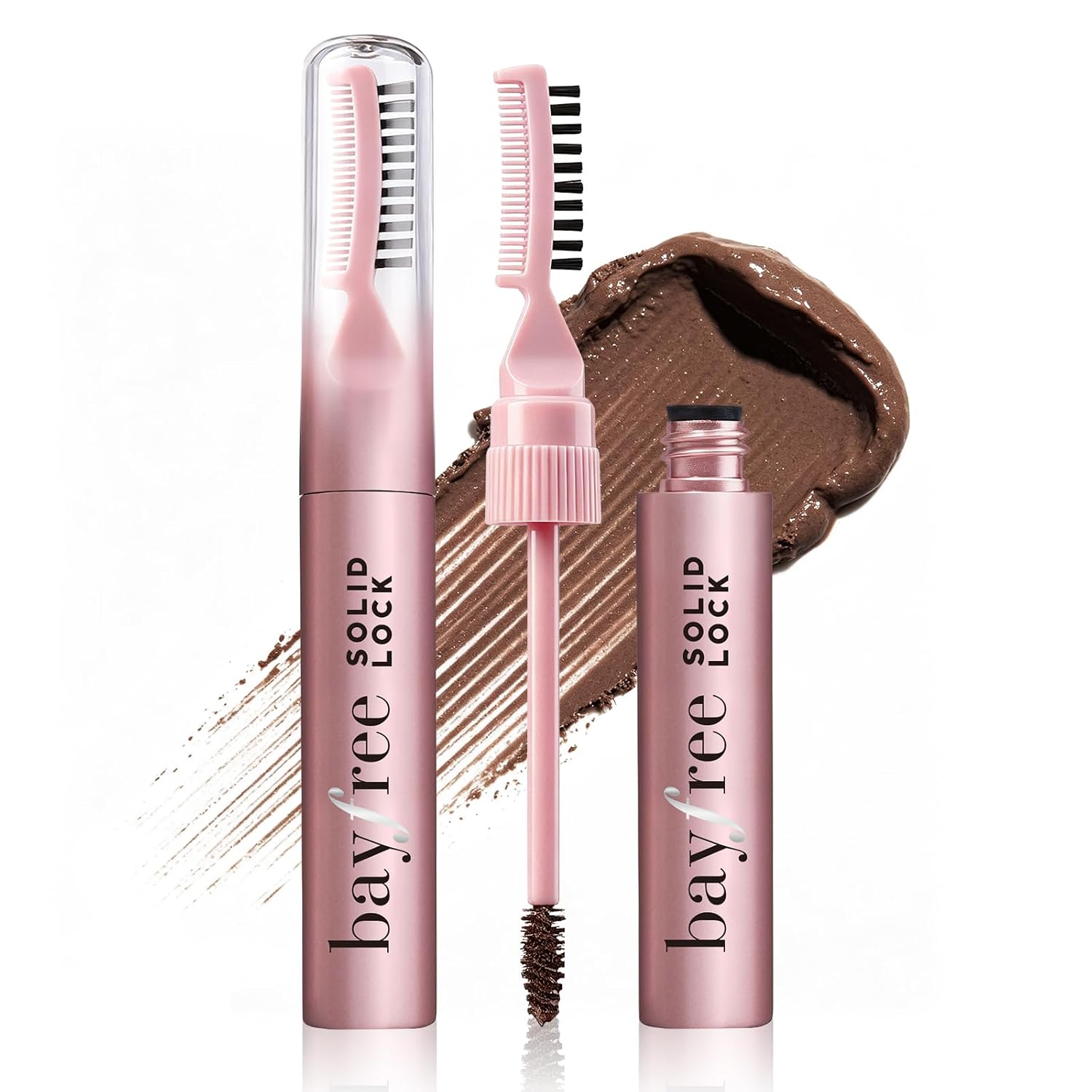 bayfree Volumizing Tinted Eyebrow Gel, 12HR Waterproof Brow Gel, Dual Brush