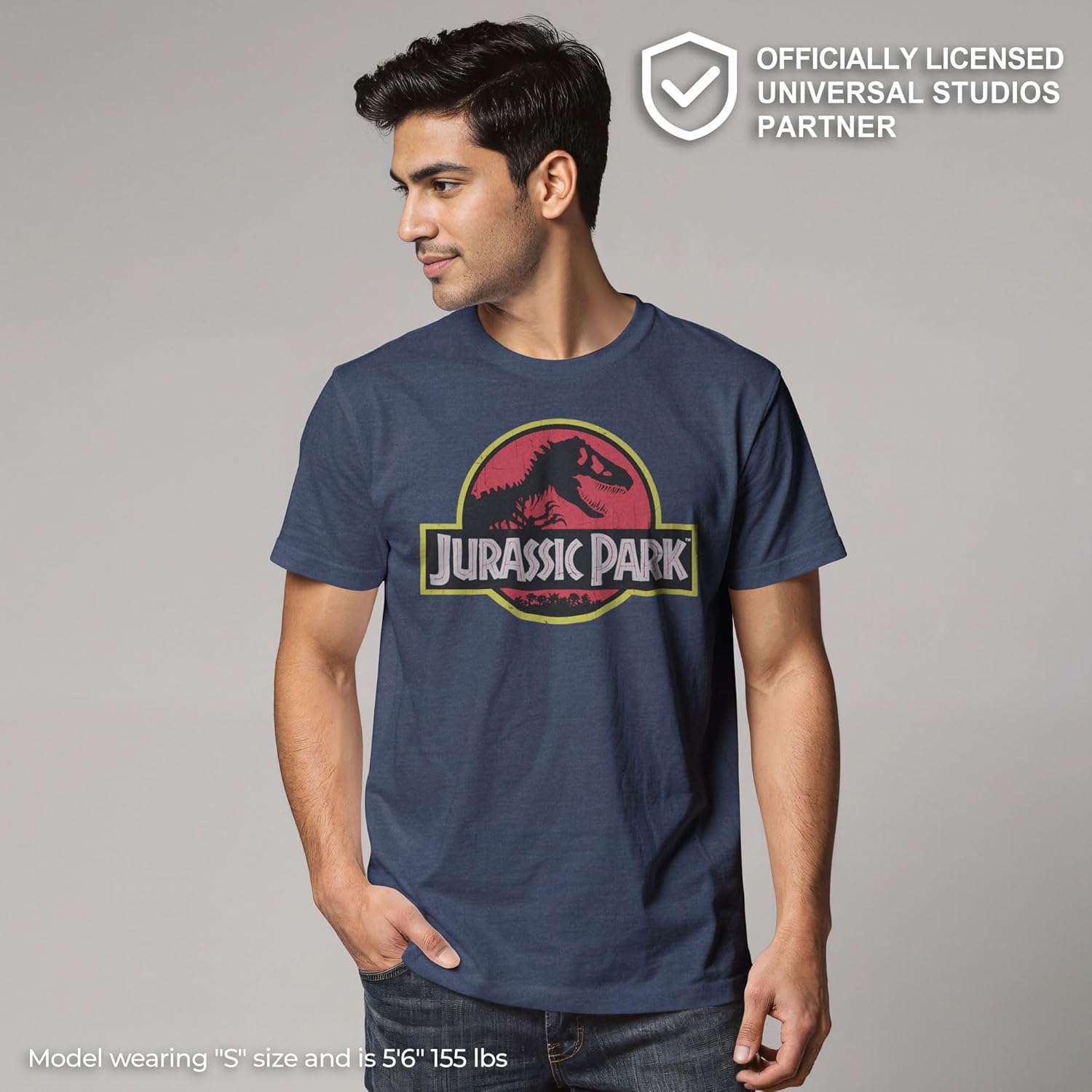 Jurassic Park Men’s Big Classic Movie Logo T-Shirt - Image 2