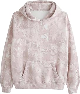 MSBESYOR Camo Maple Leaf Hoodie Oversized Fleece Sweatshirt for Men Women