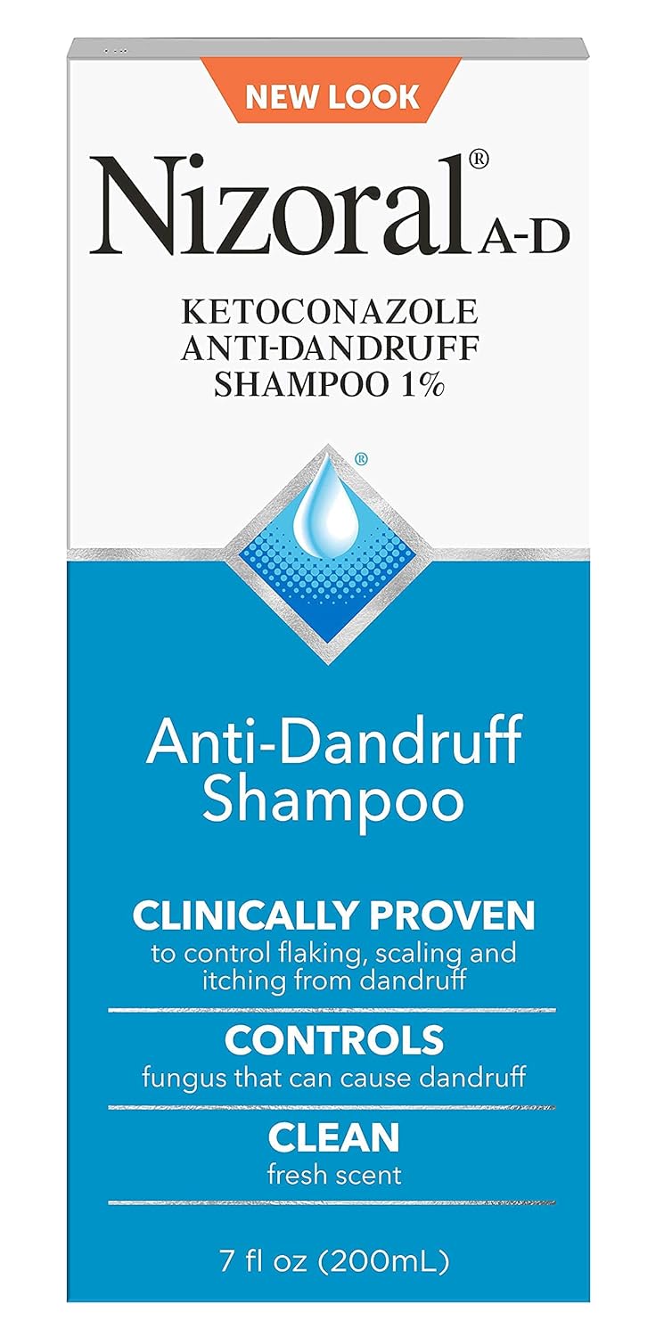 Nizoral Anti-Dandruff Shampoo 7oz and Scalp Massager Brush Bundle