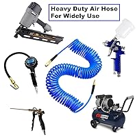 Vista 6 de YOTOO Kit de accesorios para compresor de aire, kit de manguera de aire resistente de 1/4 pulgadas x 25 pies con medidor digital de inflado