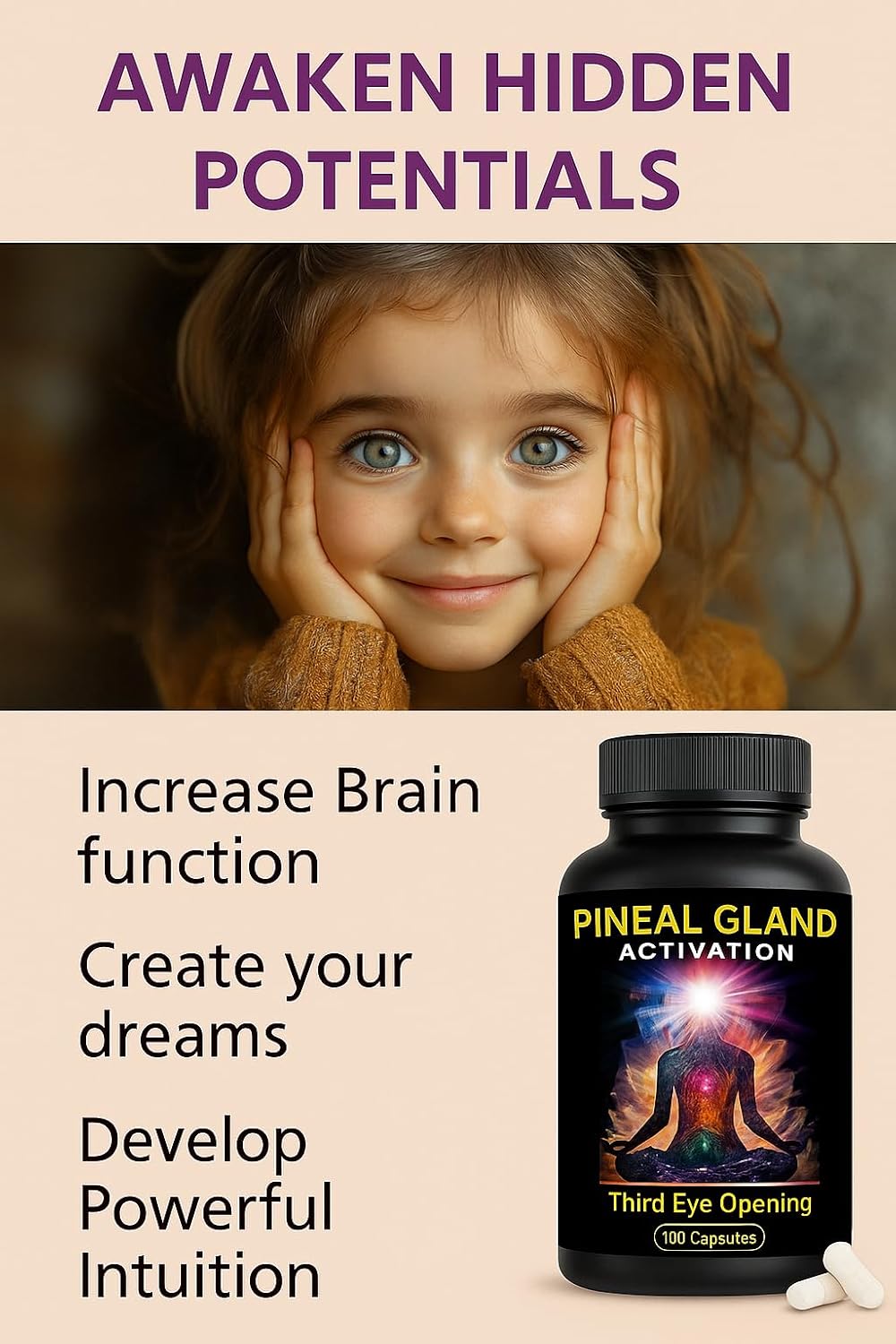 Pineal Gland Activation Supplement - Supports Decalcification, Third Eye Awakening, Intuition, and Mental Clarity - 100 Vegan Capsules - Image 4