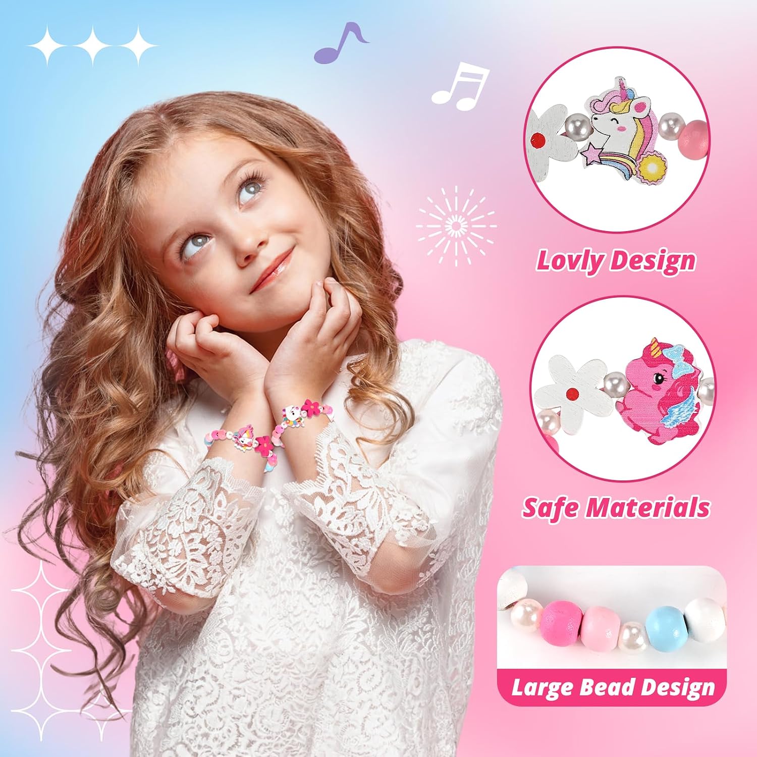 Faburo Kids Jewelry Girls Unicorn Bracelets