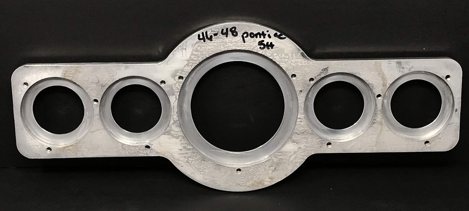 Dolphin Gauges 1946 1947 1948 Pontiac Car (5) Gauge Dash Panel Insert - Rear Mount- Polished Billet Aluminum