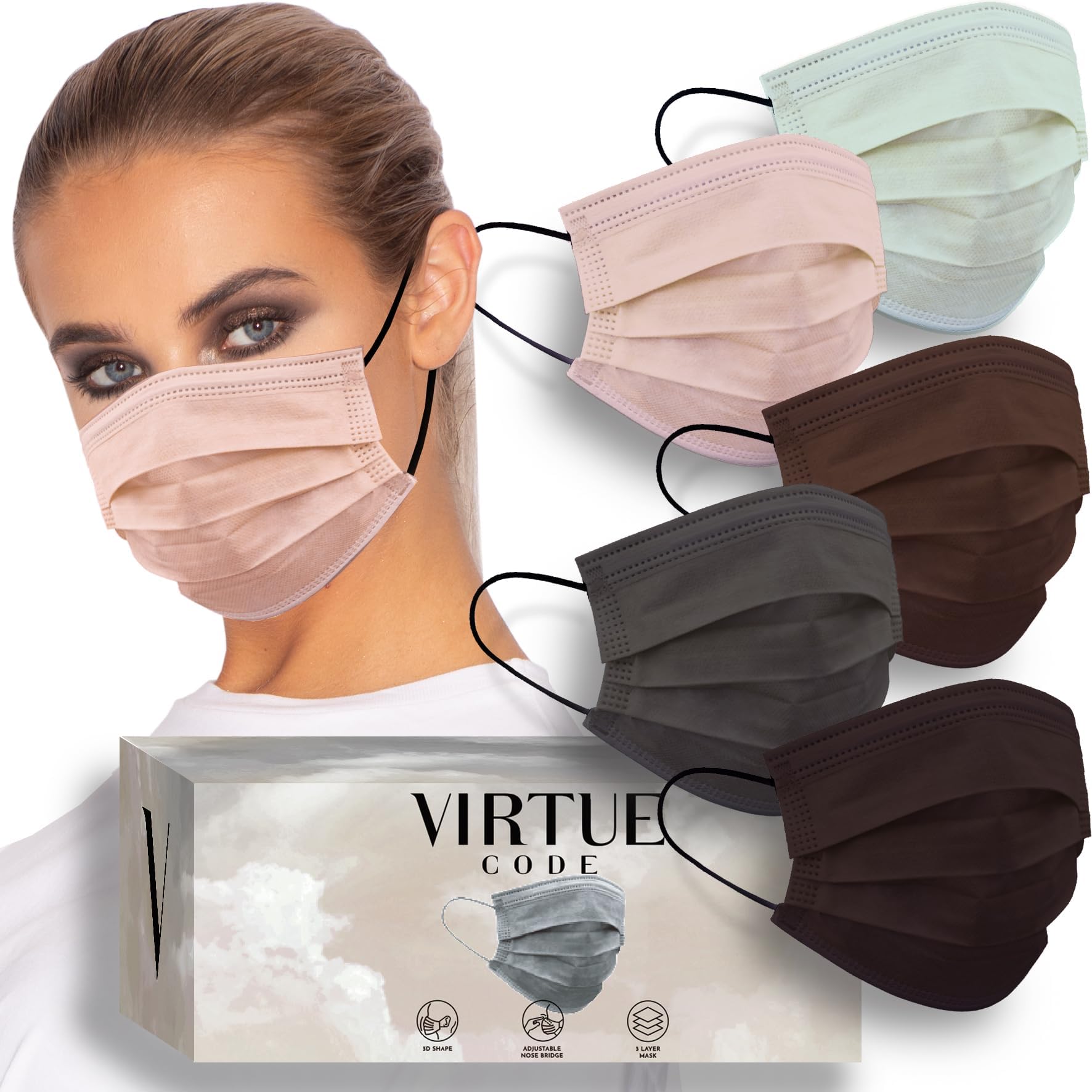 Balance Face Masks - Soft 3 Ply Comfort Disposable Face Masks