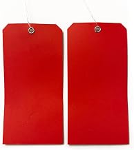 Blank Red Tags with Wire, 50 Pack, 3.25 x 6.25 inch Heavy-Duty Paper Tags, Pre-Wired for 5S Organization, Inventory Control & Workplace Management