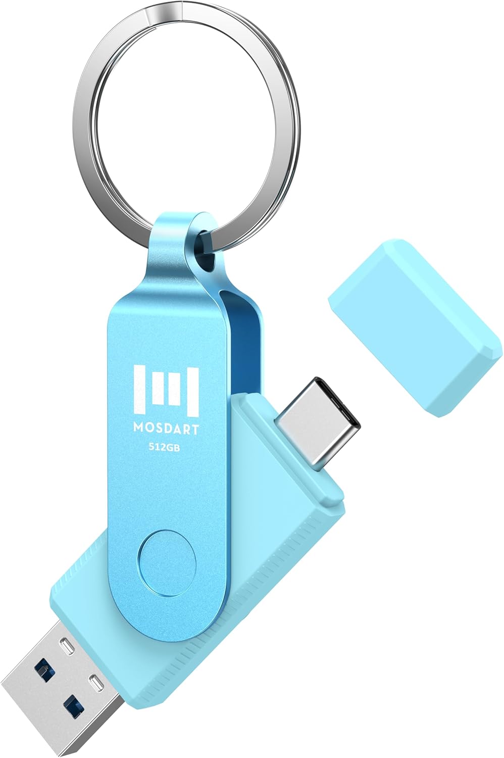 MOSDART 512GB USB C Dual Flash Drive Speed Up to 150MB/s with Keychain - 2 in 1 OTG USB3.1 Type-C Thumb Drive Memory Stick for USB-C Android Phones, iPhone 15, MacBook, iPad, Computers,etc.