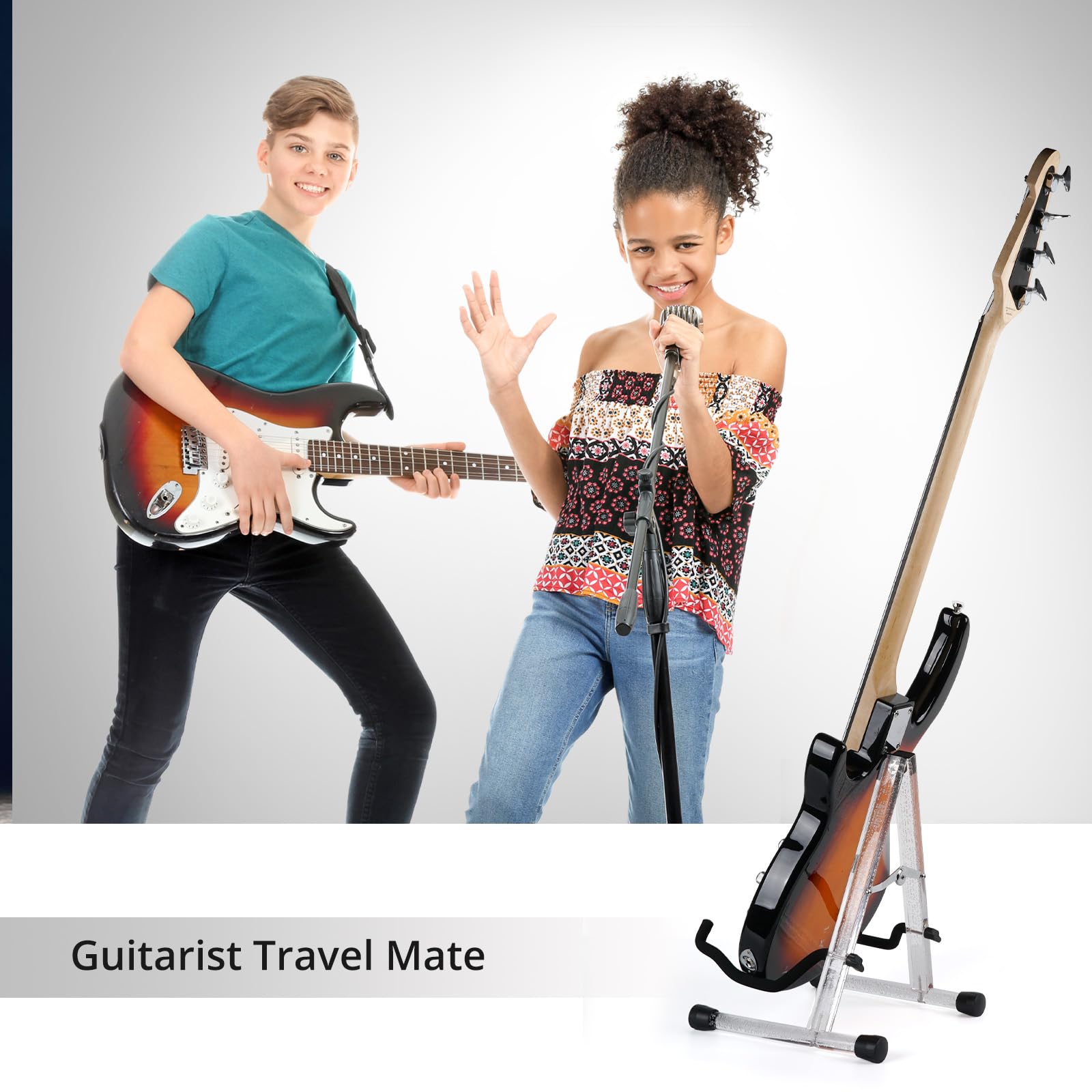Support de guitare acoustique avec mousse rembourrée, support de guitare électrique classique, support pliable en acrylique pour guitare basse (bulle de cristal)