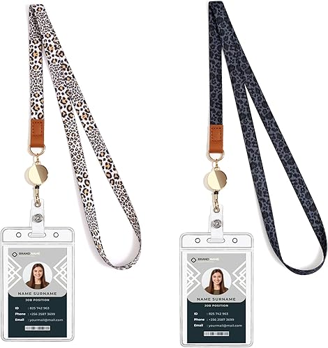 Miniatura 8 de Cordón lindo con soporte para identificación, cordones retráctiles duraderos para insignias de identificación, soporte impermeable para tarjetas