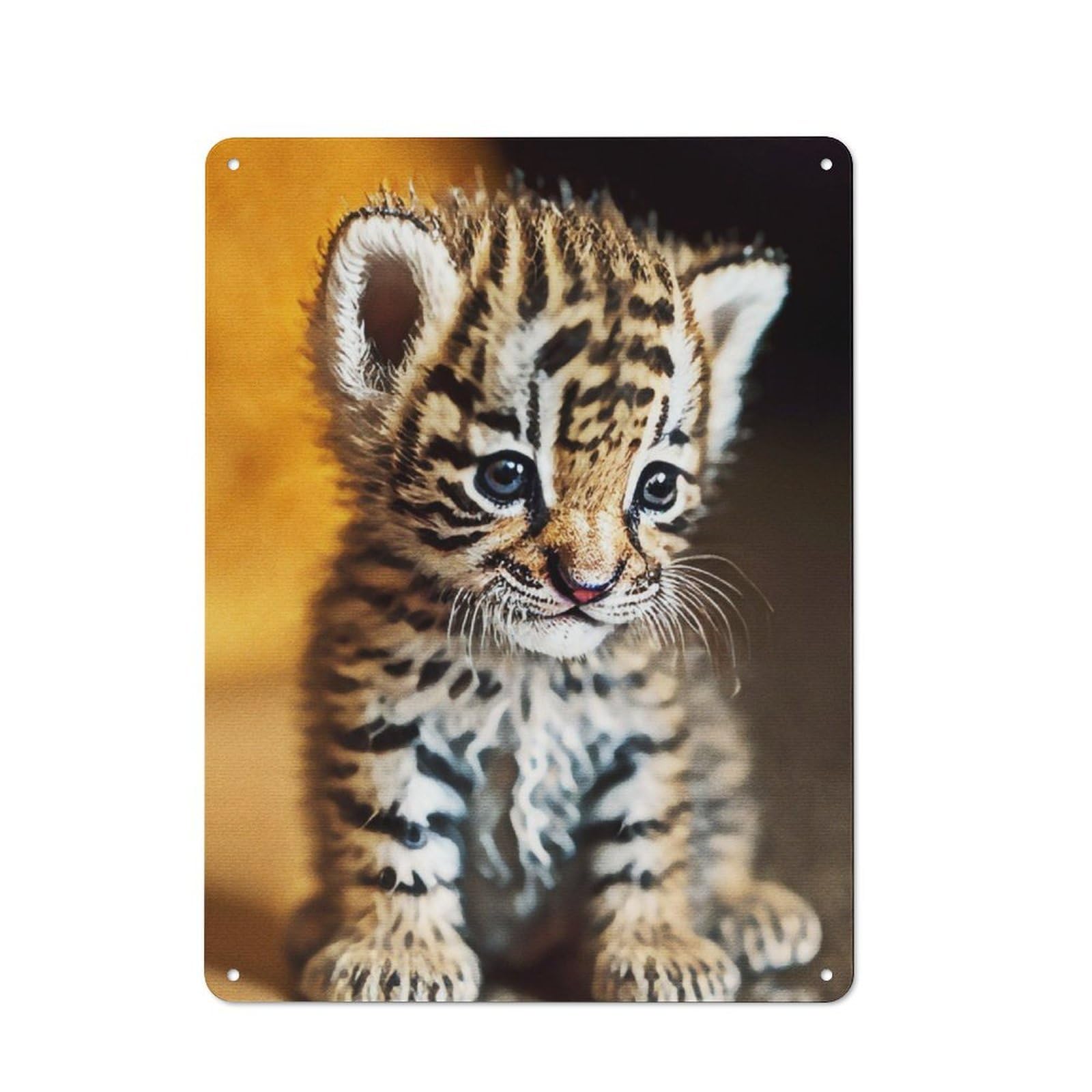 Junmoney Cute Tiger Vintage Metal Sign 40X30cm For Pub Or Café, For Collectors Of Vintage Metal Wall Decor