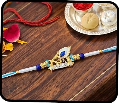Single Rakhi for Brother Rakshabandhan Krishna Rakhi with Roli Chawal